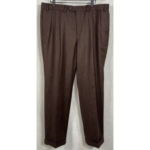 NWT Ralph Lauren Men's 100% Wool Slacks Dress Pants 38x32 Brown NEW Rtl $120